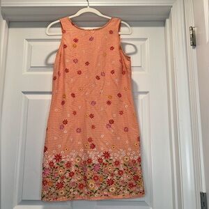 ORANGE Floral Gingham Mini Dress